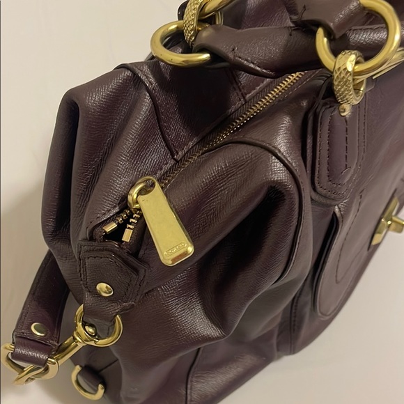 Coach Brown Leather Satchel with Gold Hardware - Picture 7 of 7